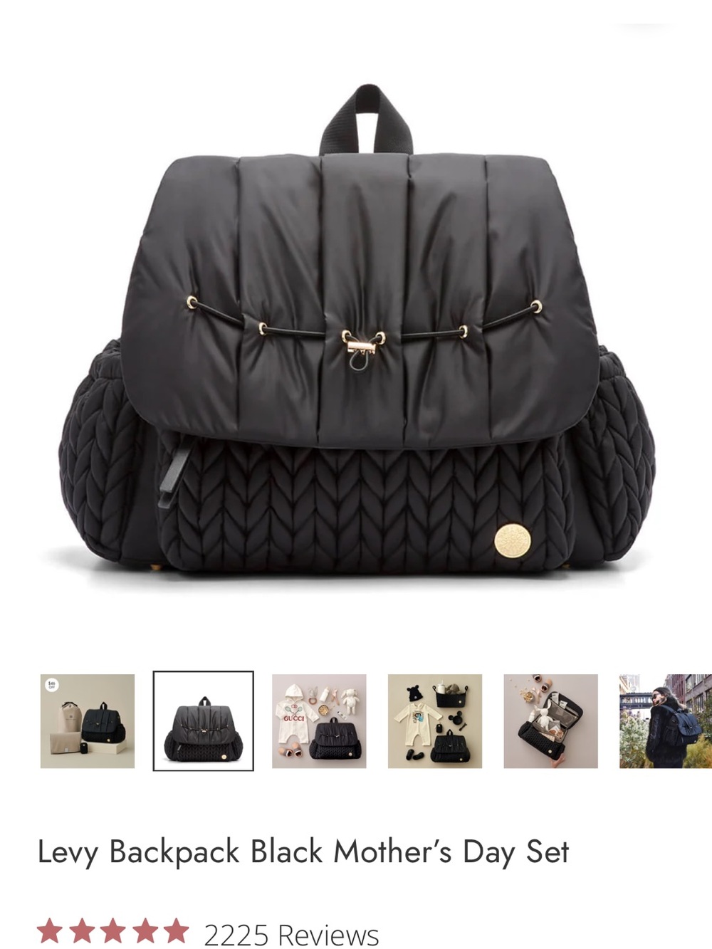 Levy Quilted Black backpack HAPP